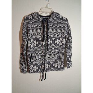 American Eagle Knit Sweater Hoodie Full Zip Tribal Aztec Y2K Retro Size XXS